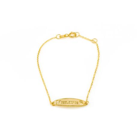 Pulseira em Ouro 18k Infantil Pipa Placa Nome Até 6 Letras pu04008 - Joiasgold Menor preço em Pulseira em Ouro 18k Infantil Pipa Placa Nome Até 6 Letras pu04008 - Joiasgold