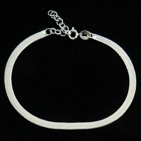Pulseira Feminina 16 a 19cm 4mm Largura Folheada Prata PL387 - Wnbijouterias Menor preço em Pulseira Feminina 16 a 19cm 4mm Largura Folheada Prata PL387 - Wnbijouterias