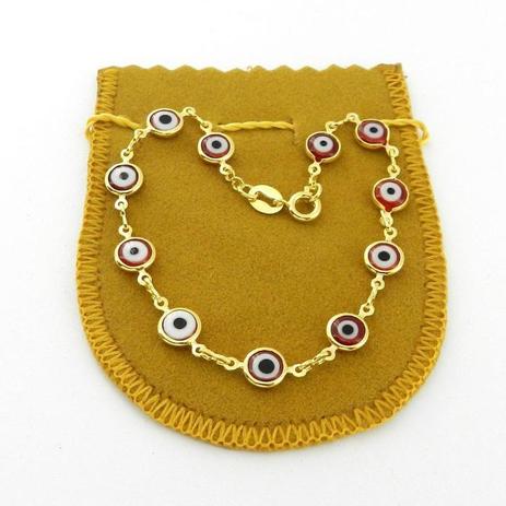 Pulseira Feminina 18cm Olho Grego 6mm Folheada Ouro PL335 - Wnbijouterias Menor preço em Pulseira Feminina 18cm Olho Grego 6mm Folheada Ouro PL335 - Wnbijouterias