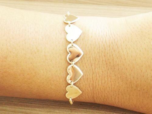 Pulseira Feminina Ajustável Com Coração Tudo Folheada Ouro. Cod: 1919 - Gabriela costa semi jóias Menor preço em Pulseira Feminina Ajustável Com Coração Tudo Folheada Ouro. Cod: 1919 - Gabriela costa semi jóias