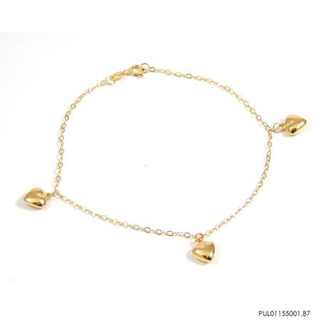 Pulseira Feminina Com Pinhente De Coração Ouro 18k PUL01155001,87 - Jjoias Menor preço em Pulseira Feminina Com Pinhente De Coração Ouro 18k PUL01155001,87 - Jjoias