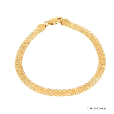 Pulseira Feminina Lacraia Ouro 18k CTRPUL550006,60 - Jjoias Menor preço em Pulseira Feminina Lacraia Ouro 18k CTRPUL550006,60 - Jjoias