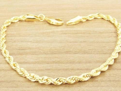 Pulseira Feminina Masculina Cordão Baiano 19cm 4mm Folheada á Ouro. Cod: 1925 - Gabriela Costa Semi Jóias é boa?