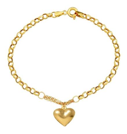 Pulseira Feminina Ouro 18k Coração Oferta - Garantia Eterna - ThiLe Jóias Menor preço em Pulseira Feminina Ouro 18k Coração Oferta - Garantia Eterna - ThiLe Jóias