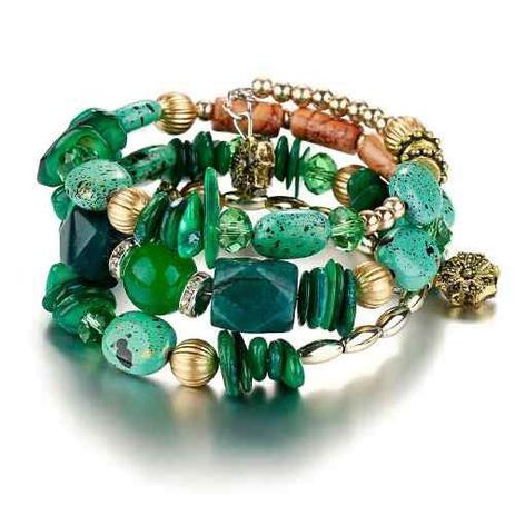 Pulseira Feminina Pedras Naturais Metais Cristais Ajustável - Colleshop Menor preço em Pulseira Feminina Pedras Naturais Metais Cristais Ajustável - Colleshop