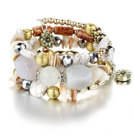 Pulseira Feminina Pedras Naturais Pretas Cristais Luxo - Colleshop Menor preço em Pulseira Feminina Pedras Naturais Pretas Cristais Luxo - Colleshop