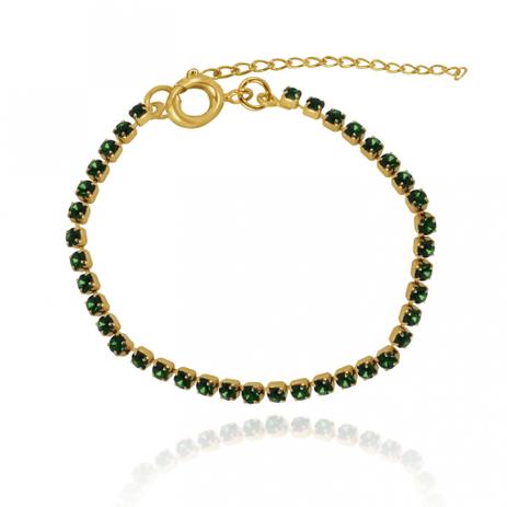 Pulseira Filete de Strass Folheado a Ouro 18k - Lunozê Menor preço em Pulseira Filete de Strass Folheado a Ouro 18k - Lunozê