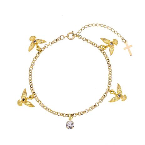Pulseira Folheada ouro 18k Espírito Santo Com Ponto De Luz - Manancial joias Menor preço em Pulseira Folheada ouro 18k Espírito Santo Com Ponto De Luz - Manancial joias