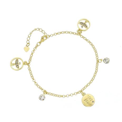 Pulseira folheada ouro 18k Espírito Santo Fé - Manancial joias Menor preço em Pulseira folheada ouro 18k Espírito Santo Fé - Manancial joias
