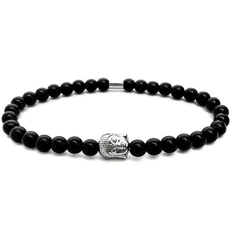 Pulseira Gafeno Buda Prata Masculina Elástica - Gafeno acessórios Menor preço em Pulseira Gafeno Buda Prata Masculina Elástica - Gafeno acessórios