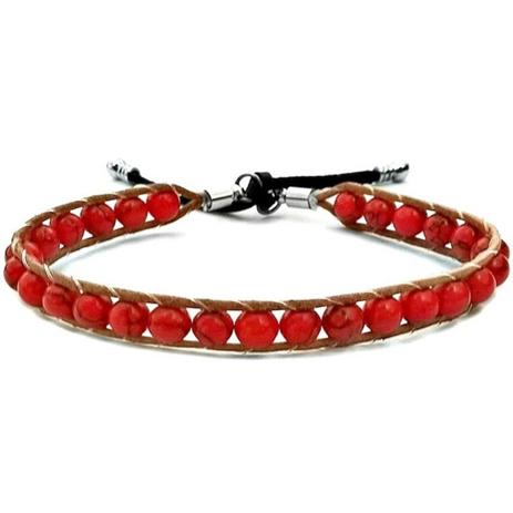 Pulseira Gafeno Chan Luu Bracelete De Couro Vermelha - Gafeno acessórios Menor preço em Pulseira Gafeno Chan Luu Bracelete De Couro Vermelha - Gafeno acessórios