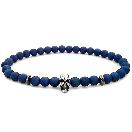 Pulseira Gafeno De Caveira Prata Masculina Azul - Gafeno acessórios é boa?