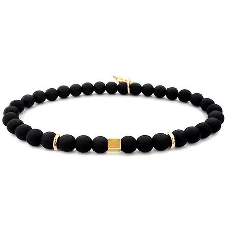 Pulseira Gafeno Preta Fosca Masculina Dourada - Gafeno acessórios Menor preço em Pulseira Gafeno Preta Fosca Masculina Dourada - Gafeno acessórios