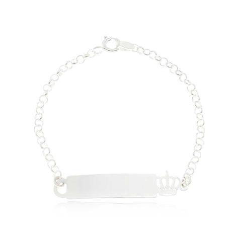 Pulseira Infantil Chapinha Coroa - Céu de prata Menor preço em Pulseira Infantil Chapinha Coroa - Céu de prata