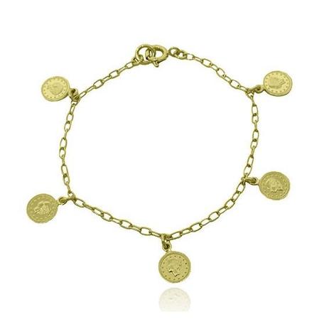 Pulseira Infantil com Pendente de Moedinha A Ouro 18k - Lunozê Menor preço em Pulseira Infantil com Pendente de Moedinha A Ouro 18k - Lunozê