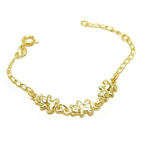 pulseira infantil com três ursos - Vip folheados Menor preço em pulseira infantil com três ursos - Vip folheados