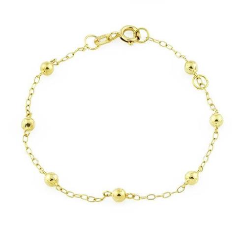Pulseira Infantil de Ouro 18K Cartier Bolinha 13cm - Usejoias Menor preço em Pulseira Infantil de Ouro 18K Cartier Bolinha 13cm - Usejoias