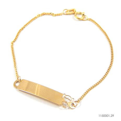 Pulseira Infantil Em Ouro 18k Com Plaquinha 1150001,29 - Jjoias Menor preço em Pulseira Infantil Em Ouro 18k Com Plaquinha 1150001,29 - Jjoias