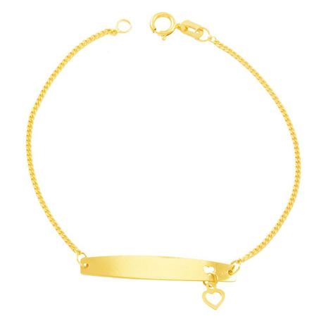 Pulseira Infantil em Ouro 18K Placa e Coração - AU5246 - Bruna tessaro Menor preço em Pulseira Infantil em Ouro 18K Placa e Coração - AU5246 - Bruna tessaro