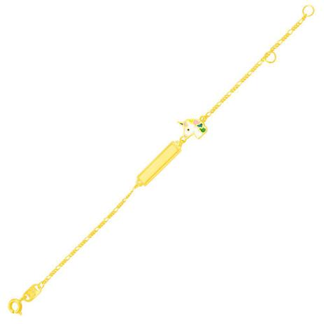 Pulseira Infantil Ouro 18K Placa e Unicórnio - AU5618 - Bruna tessaro Menor preço em Pulseira Infantil Ouro 18K Placa e Unicórnio - AU5618 - Bruna tessaro