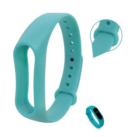 Pulseira Lisa Para Relógio Inteligente Mi Band 2 Xiaomi Smartwatch Silicone Alça Ajustável Verde Água - Aquiébarato é boa?