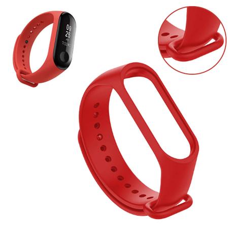 Pulseira Lisa Para Relógio Inteligente Mi Band 3 Xiaomi Smartwatch Silicone Alça Ajustável Vermelha - Aquiébarato Menor preço em Pulseira Lisa Para Relógio Inteligente Mi Band 3 Xiaomi Smartwatch Silicone Alça Ajustável Vermelha - Aquiébarato