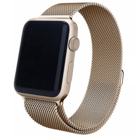 Pulseira Loop Milanese Malha de Aço P/ Apple Watch 42mm 44mm Dark Gold Retrô - Isd Menor preço em Pulseira Loop Milanese Malha de Aço P/ Apple Watch 42mm 44mm Dark Gold Retrô - Isd