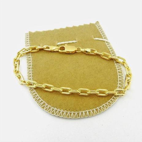 Pulseira Masculina 19cm 4mm Largura Folheada Ouro PL467 - Wnbijouterias Menor preço em Pulseira Masculina 19cm 4mm Largura Folheada Ouro PL467 - Wnbijouterias