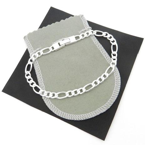 Pulseira Masculina 19cm 6mm Largura Folheada Prata PL143 - Wnbijouterias Menor preço em Pulseira Masculina 19cm 6mm Largura Folheada Prata PL143 - Wnbijouterias