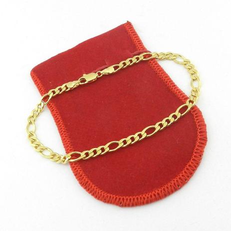 Pulseira Masculina 21cm 5mm Largura Folheada Ouro PL118 - Wnbijouterias Menor preço em Pulseira Masculina 21cm 5mm Largura Folheada Ouro PL118 - Wnbijouterias