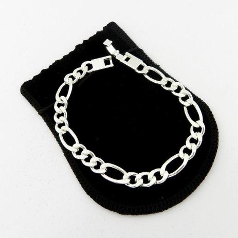 Pulseira Masculina 21cm 7mm Largura Folheada Prata PL131 - Wnbijouterias Menor preço em Pulseira Masculina 21cm 7mm Largura Folheada Prata PL131 - Wnbijouterias