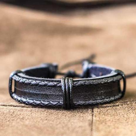 Pulseira Masculina De Couro Marrom E Preto Bracelete Tribal - Colleshop Menor preço em Pulseira Masculina De Couro Marrom E Preto Bracelete Tribal - Colleshop
