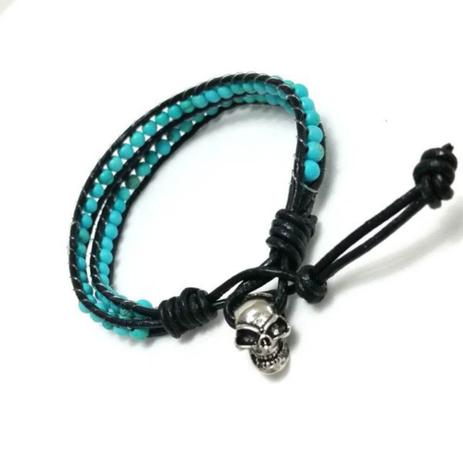 Pulseira Masculina Pedra Natural Turquesa - Empório top Menor preço em Pulseira Masculina Pedra Natural Turquesa - Empório top