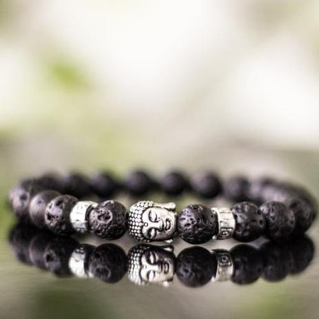 Pulseira Masculina Pedras Naturais Onix Buda - Colleshop Menor preço em Pulseira Masculina Pedras Naturais Onix Buda - Colleshop