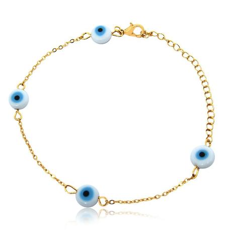 Pulseira Olho Grego Branco Folheado Ouro 18 K - Minha nova biju Menor preço em Pulseira Olho Grego Branco Folheado Ouro 18 K - Minha nova biju