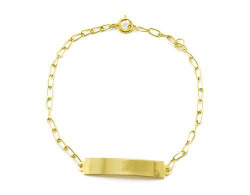 Pulseira ouro 18k infantil plaquinha - Usejoias Menor preço em Pulseira ouro 18k infantil plaquinha - Usejoias