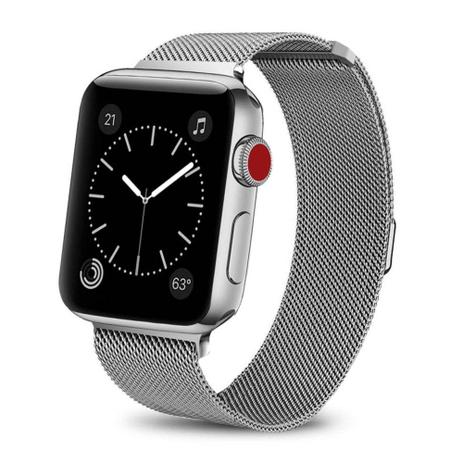 Pulseira Para Apple Watch Magnetico Milanese - Prata 42mm Menor preço em Pulseira Para Apple Watch Magnetico Milanese - Prata 42mm