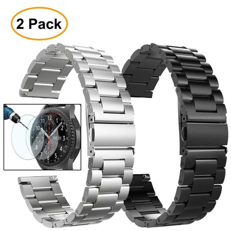 Pulseira Para Gear S3 Frontier S3 Classic Aço Inoxidável 22mm Valkit Pulseira de Metal com Protetor de Tela 46mm - X-doria Menor preço em Pulseira Para Gear S3 Frontier S3 Classic Aço Inoxidável 22mm Valkit Pulseira de Metal com Protetor de Tela 46mm - X-doria