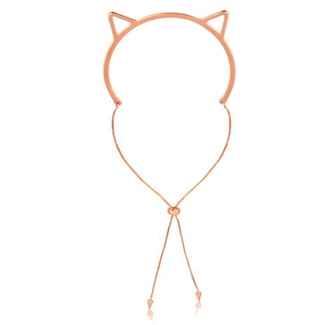 Pulseira regulável de gatinho folheado em ouro rosé - 1612000000310 - Francisca joias contemporâneas Menor preço em Pulseira regulável de gatinho folheado em ouro rosé - 1612000000310 - Francisca joias contemporâneas
