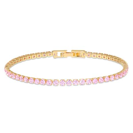 Pulseira riviera com zircônias rosas folheado em ouro 18k - 1612000000344 - Francisca joias contemporâneas Menor preço em Pulseira riviera com zircônias rosas folheado em ouro 18k - 1612000000344 - Francisca joias contemporâneas