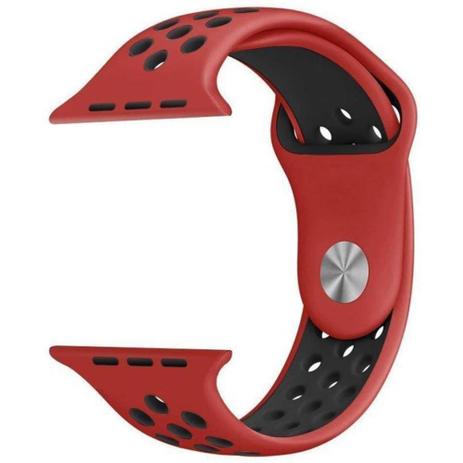 Pulseira Sport Silicone Nk Furo Para Apple Watch 1 2 3 4- 42/44mm - Vermelho e Preto - Omnii fast Menor preço em Pulseira Sport Silicone Nk Furo Para Apple Watch 1 2 3 4- 42/44mm - Vermelho e Preto - Omnii fast