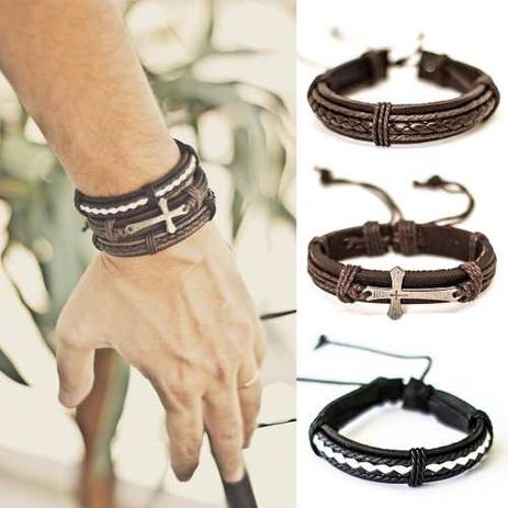 Pulseiras Masculinas De Couro Braceletes Masculinos - Colleshop é boa?
