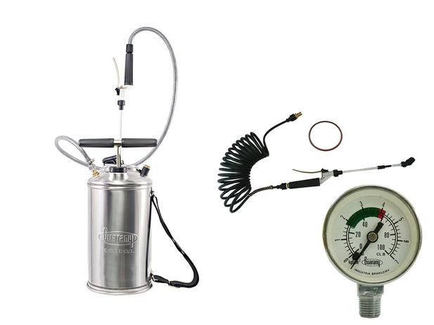Pulverizador Inox 10l + Kit Impermeabilização C/ Manômetro - Guarany Menor preço em Pulverizador Inox 10l + Kit Impermeabilização C/ Manômetro - Guarany