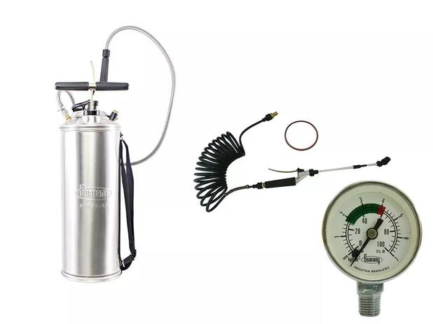 Pulverizador Inox 15l + Kit Impermeabilização com Manômetro - Guarany Menor preço em Pulverizador Inox 15l + Kit Impermeabilização com Manômetro - Guarany