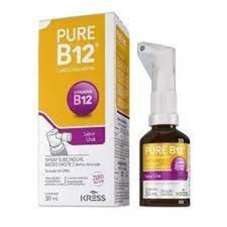 Pure B12 Spray Sublingual Vitamina B12 30Ml Uva - kress Menor preço em Pure B12 Spray Sublingual Vitamina B12 30Ml Uva - kress