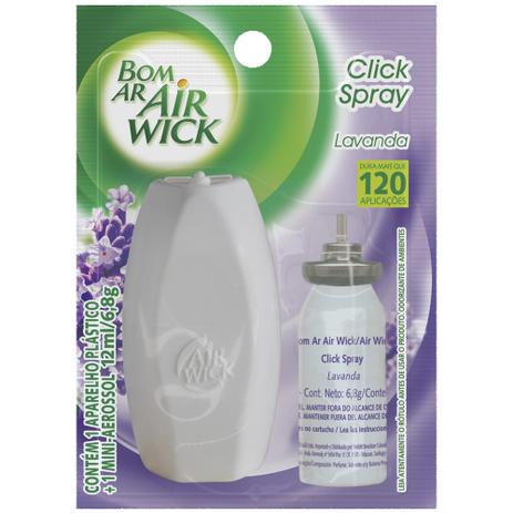 Purificador BOM AR AIR WICK Click Spray Lavanda + Refil 12ml Menor preço em Purificador BOM AR AIR WICK Click Spray Lavanda + Refil 12ml