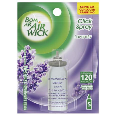 Purificador BOM AR AIR WICK Click Spray Lavanda Refil Menor preço em Purificador BOM AR AIR WICK Click Spray Lavanda Refil