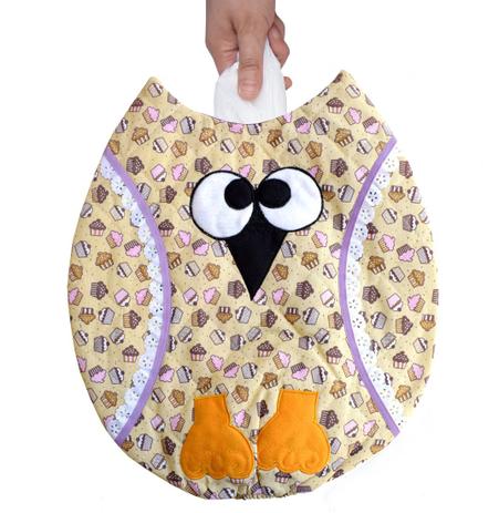 Puxa saco estampado corujita cupcake - Recanto da costura é boa?