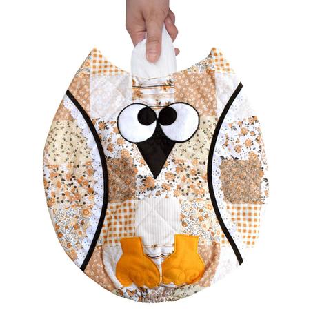 Puxa saco estampado corujita patchwork - Recanto da costura é boa?