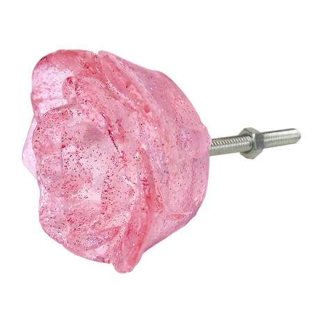 Puxador de Gaveta Flor Rosa 3,5x3,5 Resina Transparente Rosa - Resinas Menor preço em Puxador de Gaveta Flor Rosa 3,5x3,5 Resina Transparente Rosa - Resinas